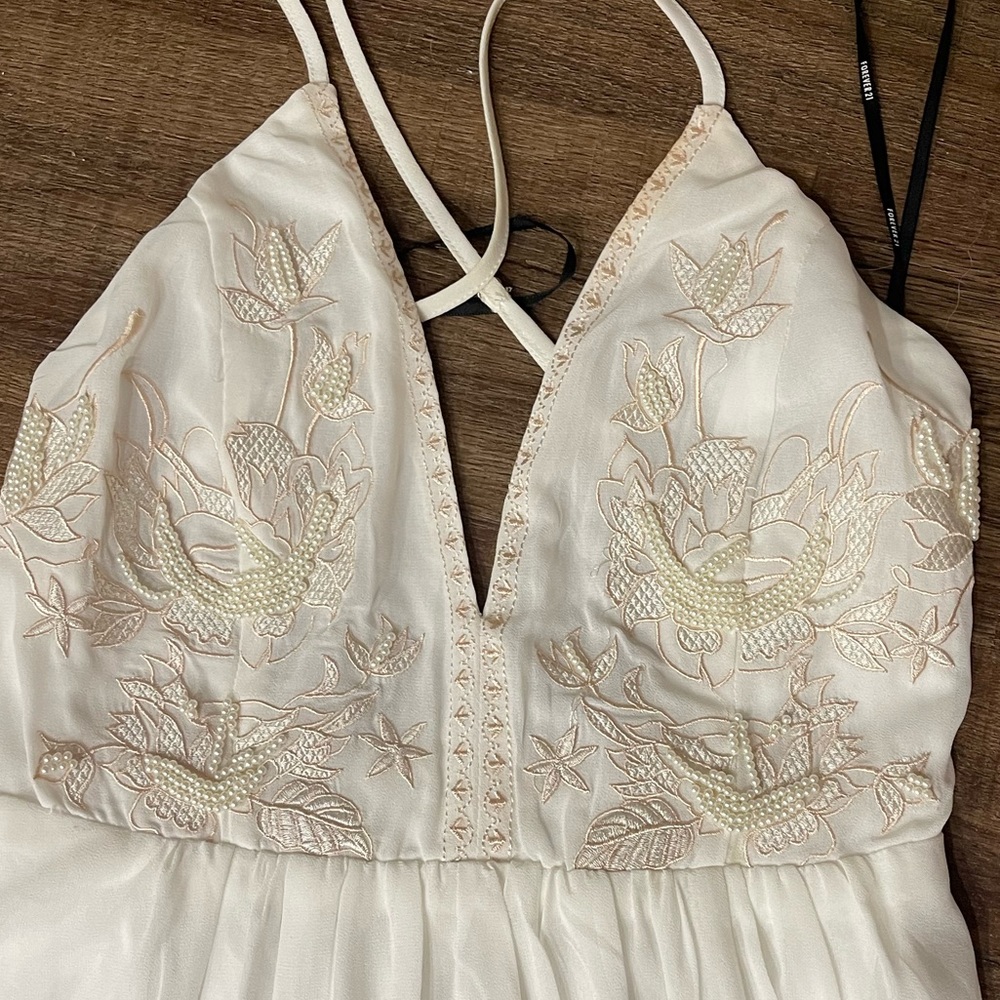 White Beaded Maxi Dress